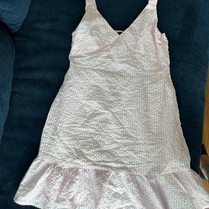 MINKPINK pink checkered mini dress with bow tie straps